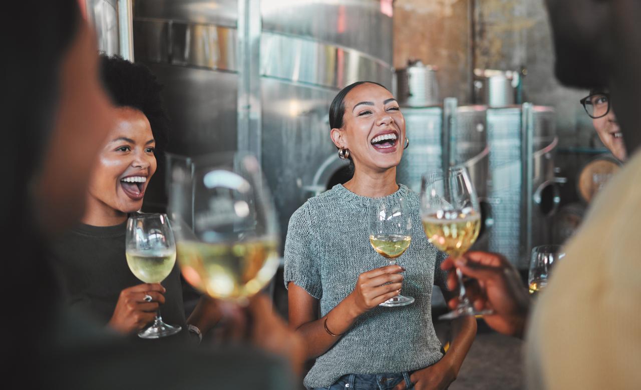 Friends enjoying wine